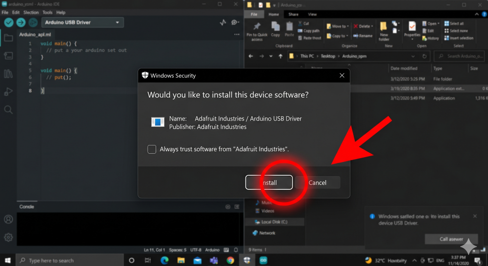 ภาพหน้าต่าง Pop-up แจ้งเตือน Security